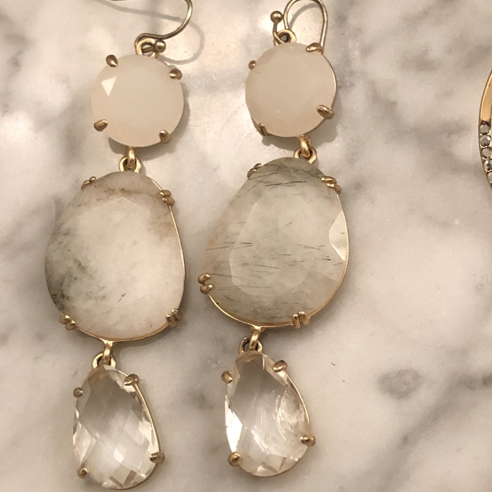 Anthropologie white drop earrings